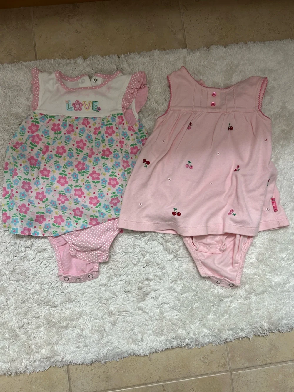 Bundle of 5 Baby Girls Onesies and Romper -  18M